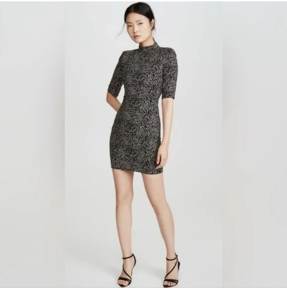 ALICE + OLIVIA Black Silver Cocktail Dress Party Dress - Picture 2 of 8